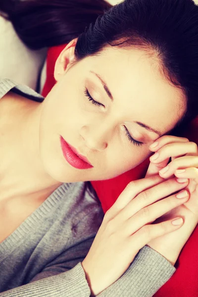 Woman sleeping in bed. — Stock Photo, Image