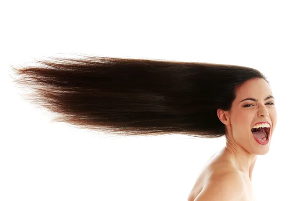 Mujer con pelos largos — Foto de Stock