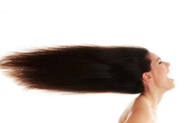 Mujer con pelos largos —  Fotos de Stock