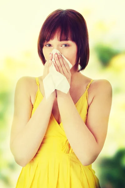 Woman with allergy — Stock Photo, Image