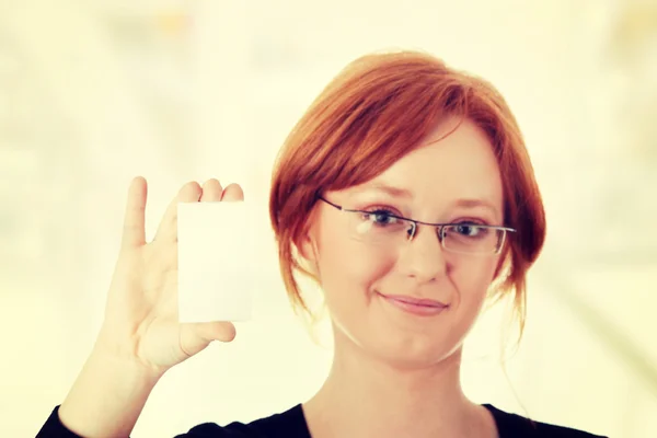 Person with business card — Stock Photo, Image
