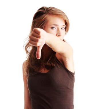 kadın başparmak aşağı