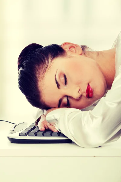Businesswoman sleeping — Stock Photo, Image