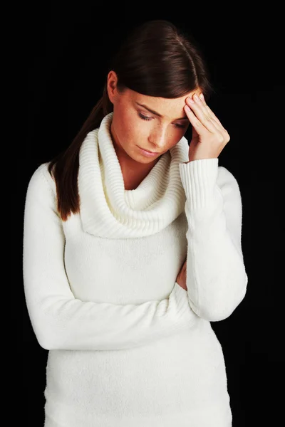 Woman with sad expression — Stock Photo, Image