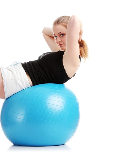 Beautiful young blonde exercising — Stock Photo, Image