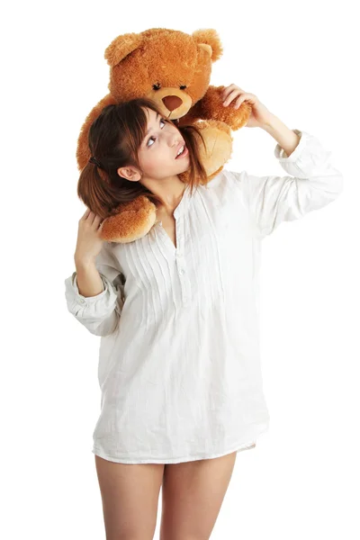 Teen with teddy bear — Stock Photo, Image