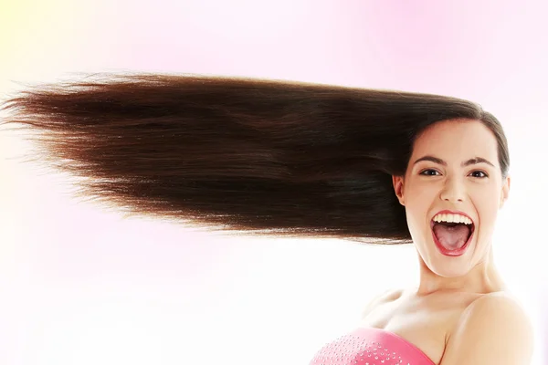 Woman with long hairs — Stock Photo, Image