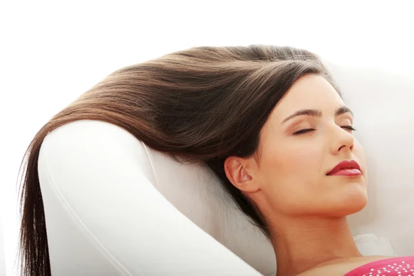 Woman with long hairs — Stock Photo, Image