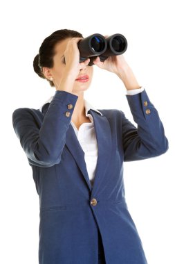 iş kadını ile dürbün.