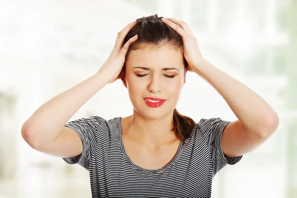 Woman with headache — Stock Photo, Image