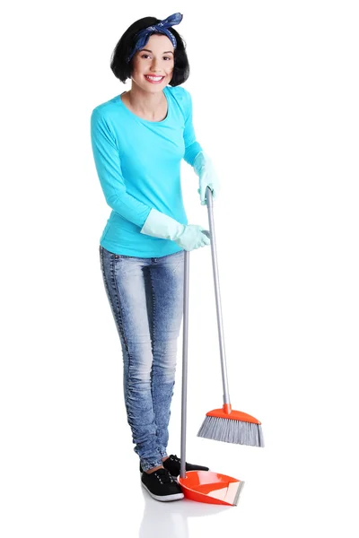 Happy cleaning woman portrait — Stock Photo, Image