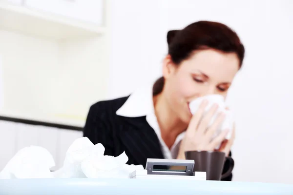 Sick young businesswoman — Stock Photo, Image