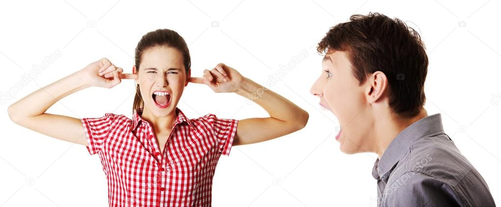 Man shouting on woman