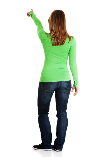 Woman pointing Stock Image