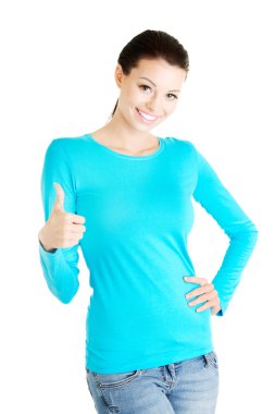 casual kadın el başparmak yukarı elbise.