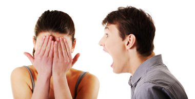 Man shouting on woman clipart