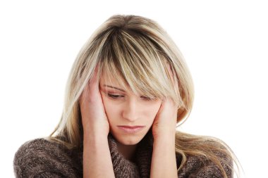 depresyonu olan genç güzel kadın