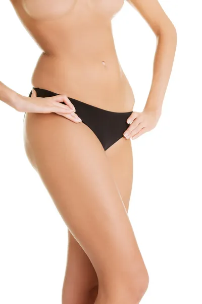 Sexy young woman in black panties — Stock Photo, Image