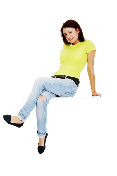 Casual woman sitting — Stock Photo, Image