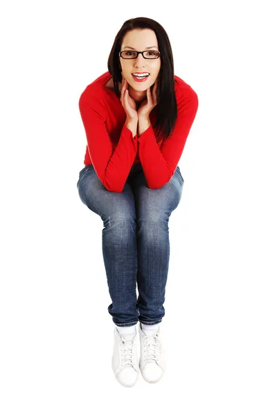 Yong casual woman sitting — Stock Photo, Image