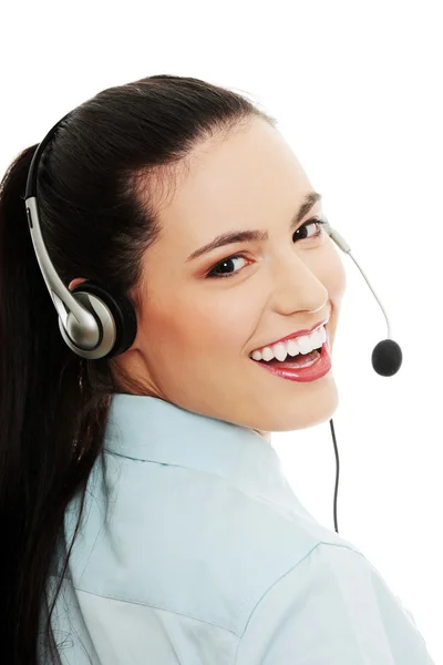 Unga callcenter assistent — Stockfoto