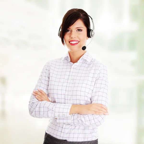 Call Center Mulher — Fotografia de Stock