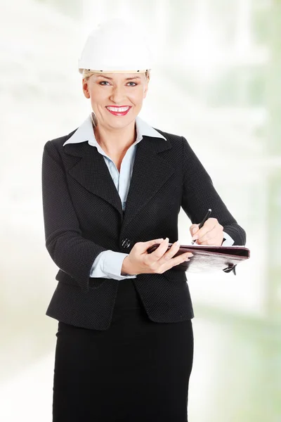 Happy engineer woman. — Stock Photo, Image