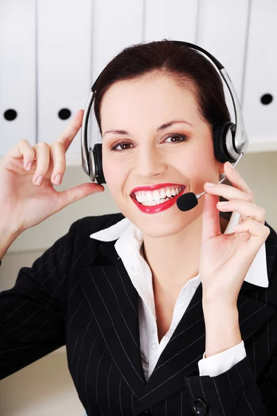 Sorrindo call center executivo — Fotografia de Stock