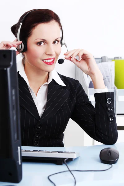 Sorrindo call center executivo — Fotografia de Stock