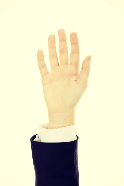 Uomo d'affari alzare la mano — Foto Stock