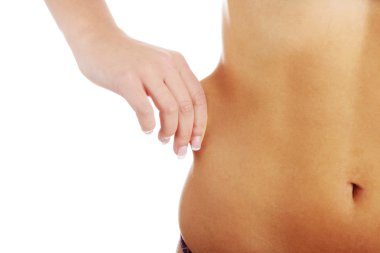 Kadının parmak vücuduna dokunmak