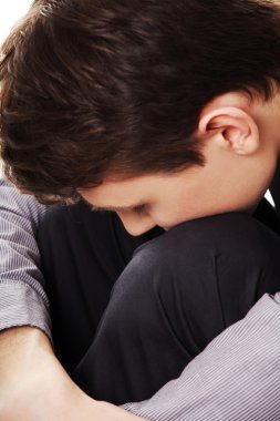 depresif genç iş adamı. 