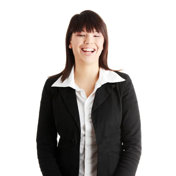 Joven empresaria sonriendo — Foto de Stock