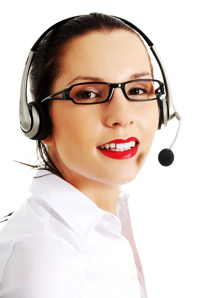 Unga callcenter assistent — Stockfoto