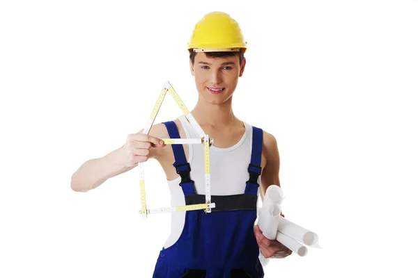 Giovane uomo di costruzione — Foto Stock