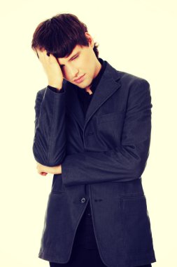 büyük bir baş ağrısı ile işadamı