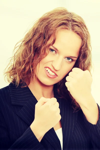 Mujer peleando. — Foto de Stock