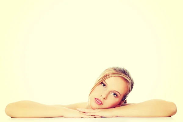 Young beautiful blond teen woman — Stock Photo, Image