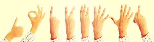 Set van handen gebaren — Stockfoto