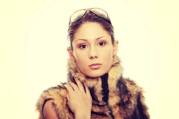 Woman in fur — Stock Photo, Image