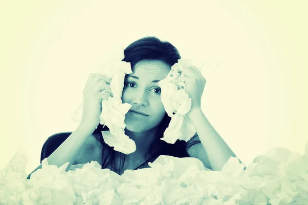 Girl with flue — Stock Photo, Image