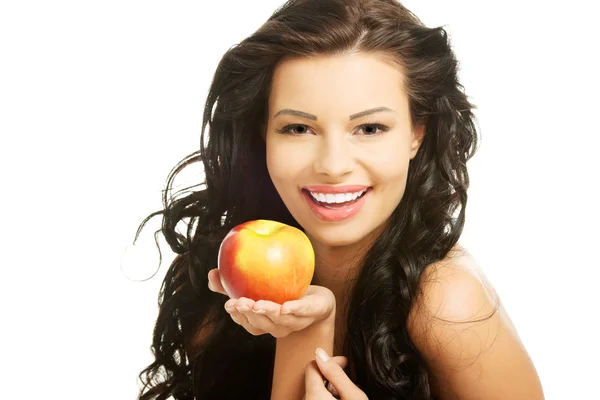 Mujer con manzana —  Fotos de Stock