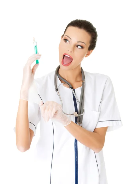 Nurse with syringe — Stock Photo, Image