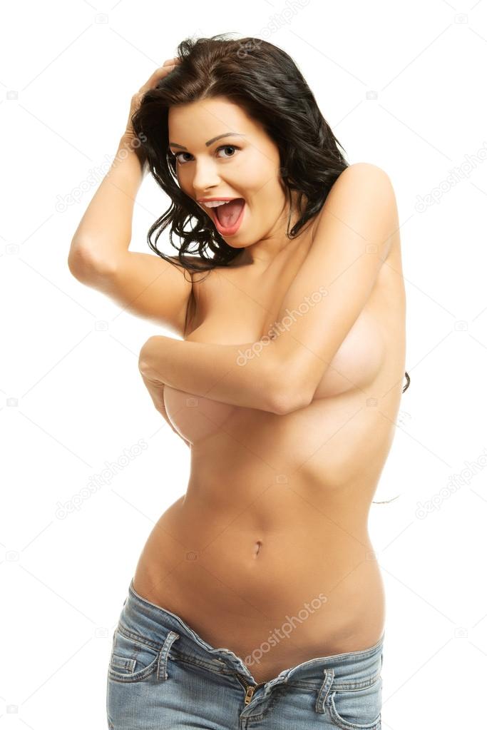 Fit sexy topless woman