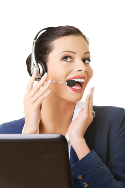 Beautiful call-center assistant — Stock Photo, Image