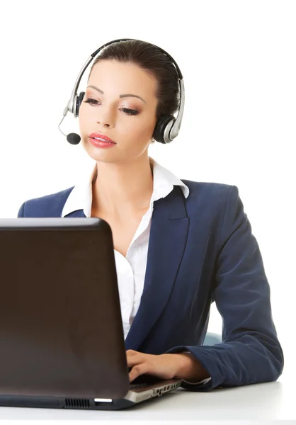 Beautiful call-center assistant — Stock Photo, Image