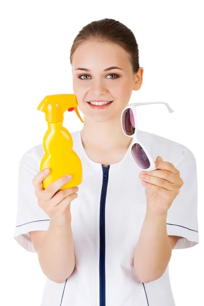 Arzt und UV-Schutz — Stockfoto