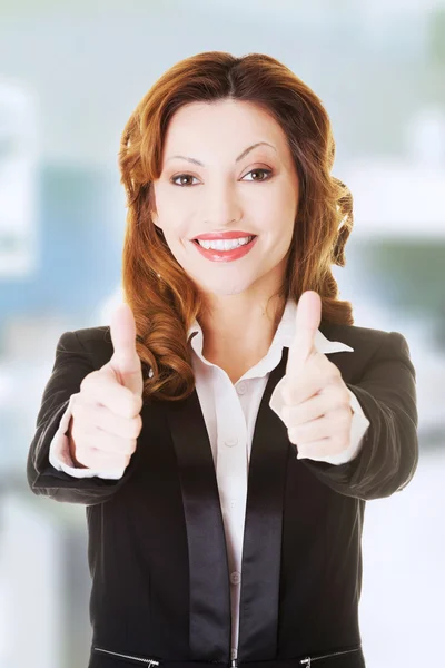 Business woman with thumbs up, ok gesture — Stock Photo, Image