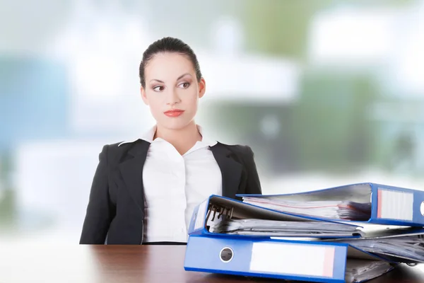 Tired and exhousted business woman. — Stock Photo, Image