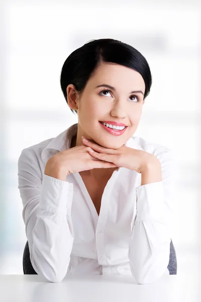 Businesswoman behind the desk — Stock Photo, Image